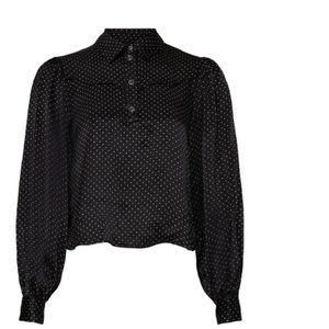 Ganni Cameron Polka Dot Satin Blouse